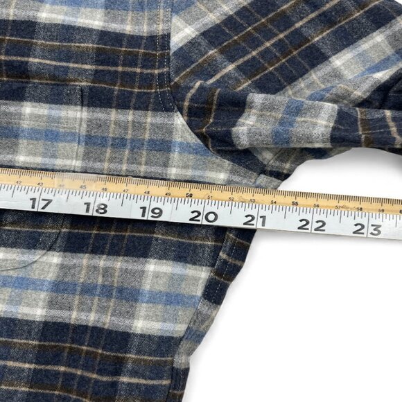 J.CREW Mercantile Flannel Elbow Patch Button Down Shirt Men's Small Blue Plaid - Picture 6 of 8